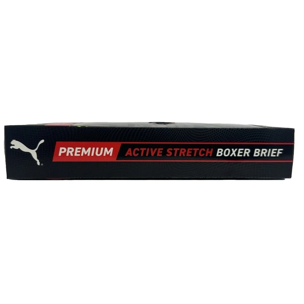 NEW MENS PUMA 4 PACK DRY CELL BOXER BRIEF PREMIUM ACTIVE STRETCH TAG FREE Size L